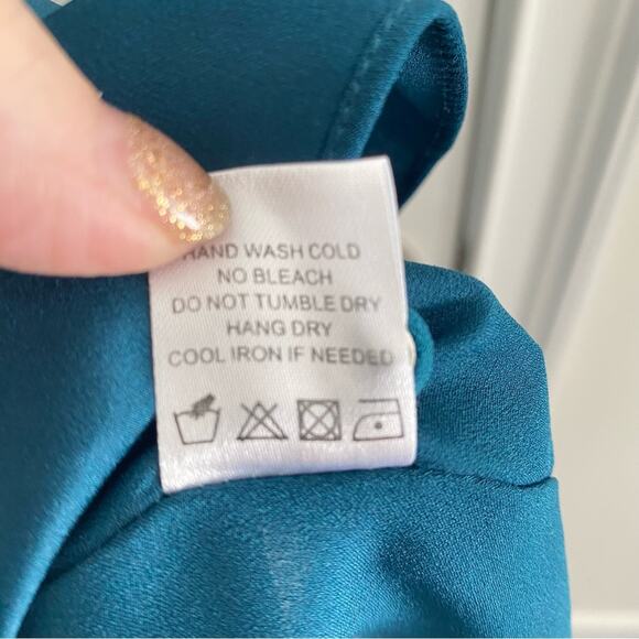 Lovers + Friends Womens Shift Dress Size Small Lily Emerald Green Teal S - Picture 9 of 10